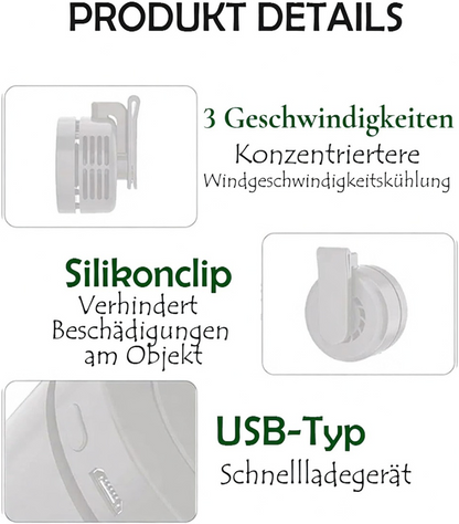 ✨✨Tragbarer, leiser, ansteckbarer Mini-Ventilator ohne Flügel🔥