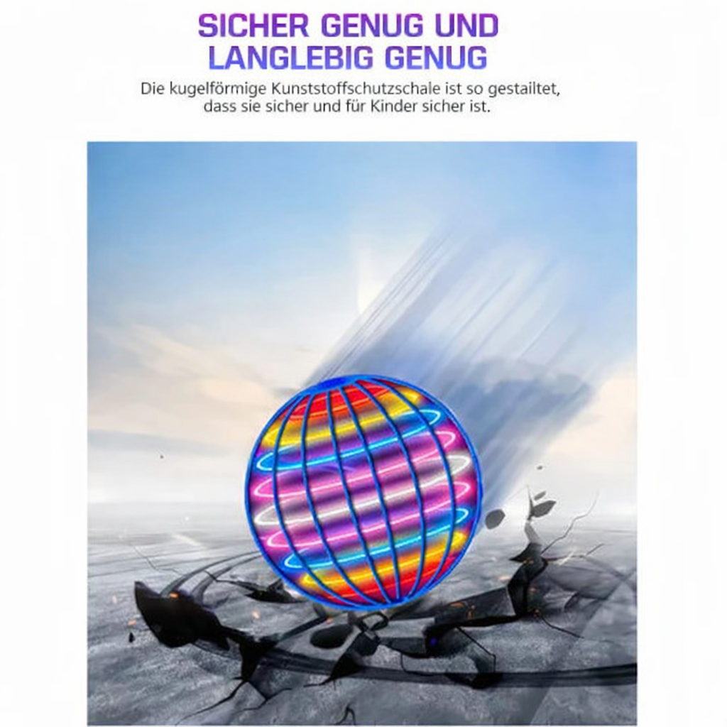 🌍 Fliegender Boomerang-UFO-Spinner – 360° LED-Schwebeball mit Handsteuerung